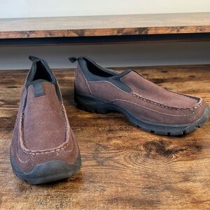 Lands End Suede Shoes Brown Slip On Rugged Sole Casual Men's 8‎
